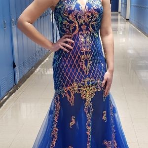 Rachel Allan Size 6 Blue Homecoming Court/Prom Dress/Pageant Dress